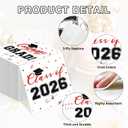 Class of 2026 Graduation Napkins, 3-Ply Disposable Congrats Grad Paper Napkins for Dinner and Cocktail Party Decorations, School and College, 6.5-Inch Square (100, Black Red)