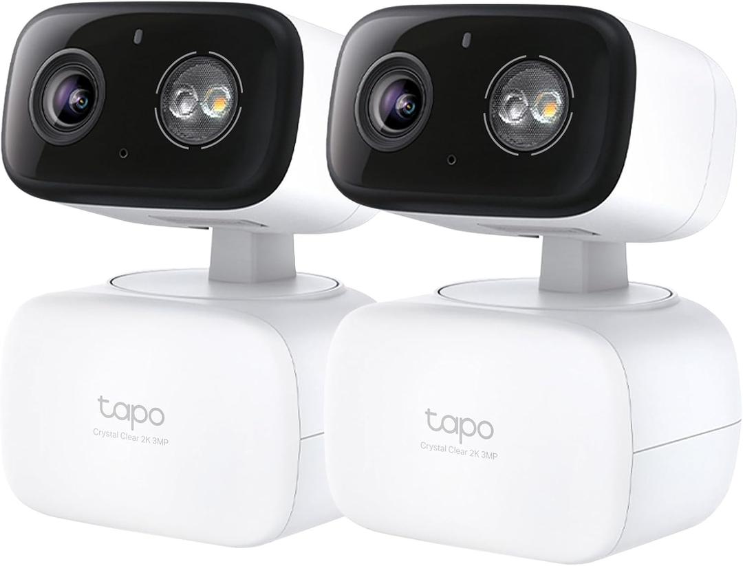 Tapo 2K 3MP Pan/Tilt Indoor/Outdoor Security Camera - Free Person/Baby Cry Detect & Track, 360 View, Color Night Vision, SD/Cloud Storage, Works w/Alexa & Google Assistant, HybridCam 360 (2-Pack)