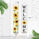 Tatuo Sunflower Welcome Hanging Banners Spring Porch Banners Flags Summer Door Hanging Decorations for Front Door Garden Home Yard Sunflower Party Decorations(White Background)