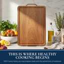 Wood Cutting Board for Kitchen, Thick Heavy Duty Wooden Chopping Block with Juice Groove, Solid Hardwood Carving Board for Meat & Cheese, Perfect for Charcuterie 17.7"*11.8"*0.98"
