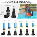 Sump Pump with Float 1HP Clean/Dirty Submersible Water Draining Pump 4500GPH Electric Portable Water Transfer Pumps for Pool Basement Garden Spa Hot Tubs Pond Flood Yard, Orange