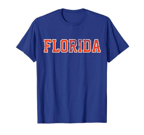 Vintage Florida Men Florida Women Retro Orange Blue T-Shirt Size 2XL