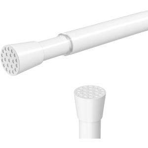 Thin Tension Rods 24-38 Inch,Expandable Spring Loaded Curtain Rods Adjustable Tension Curtain Rod No Drilling For Bathroom,cafe curtain tension rod blinds,White tension rod 1 Pack