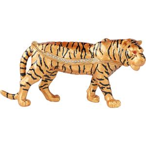 Tiger Trinket Boxes Hinged Enamel Hand-Painted Jewelry Box Animals Figurine Unique Gift for Home Decor