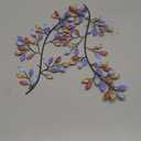 Hotop 2 Pieces Metal Tree Leaf Wall Decor Vine Olive Branch Leaf Wall Art Wrought Iron Scroll Sculptures Above the Bed, Living Room, Outdoor Decoration(Classic Style,Bright Color)