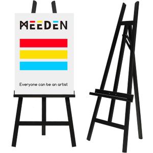 MEEDEN Display Easel Stand for Sign: Adjustable Wooden Stands for Painting - A Frame Art Easel for Canvas up to 60" for Artist Adults Drawing Picture Poster - Black