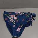 Zmart High Waisted Bikini Bottoms - Women's Full Coverage Bathing Suit Tummy Control Swimsuit with Tie Side Knot Bottom (Blue Floral)