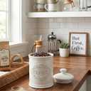 Ceramic Canisters Sets For The Kitchen Canisters For Countertop Set of 3 Airtight Coffee Canisters For Ground Coffee Sugar Storage With Lids Farmhouse Containers for household or kitchen use