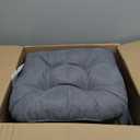 Klear Vu Gripper Overstuffed Universal Non-Slip Dining Chair Cushions for Kitchen Decor or Office Use, U-Shaped Skid-Proof Seat Pad, 15x15 Inches, 4 Count (Pack of 1), Linear Bluestone