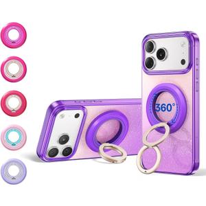 SYNCWIRE for MagSafe Phone Grip, Valentine's Galentine's Day Birthday Gifts for Her Women Mom Girlfriend Best Friends Sister Wife Teen Girl Magnetic Phone Ring Holder Kickstand (Violet Diva)