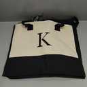 YOOLIFE Gifts for Women - Initial Canvas Tote Bag & Makeup Bag, Birthday Gifts for Women Mom Sister Friends