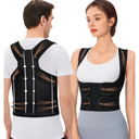 Durpeak Back Brace Posture Corrector for Women and Men, Breathable Shoulder Brace, Upper and Lower Back Pain Relief, Adjustable Full Back Support(Medium,Black)