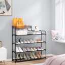 Sywhitta 4-Tier Free Standing Shoe Rack With Storage Boxes - High Capacity Organizer for Corridor, Living Room, Balcony, Bedroom (Black)