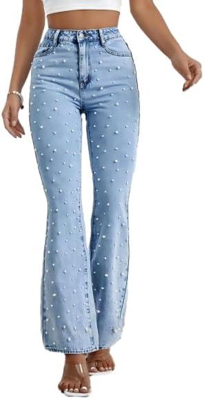 Baggy Jeans for Woman High Waisted Loose Straight Leg Wide Leg Denim Jean Womens Boyfriend Y2K Pants Trendy (Blue, M)