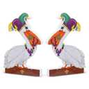 Yousoontic 2 Pcs Mardi Gras Pelicans Table Decorations Mardi Gras Wooden Block Tabletop Sign Centerpieces for Office Desk Farmhouse Home Kitchen Tiered Tray Decor Shelves