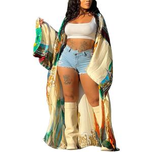 cu4eve Summer Cardigan For Women Lightweight Satin Open Front Long Kimono Swimsuit Cover Ups Silk Robe Plus Size, One Size