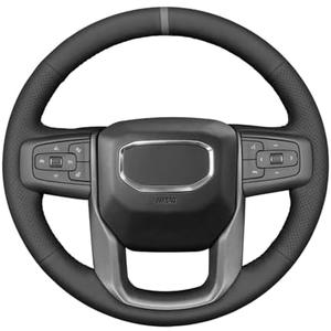 MEWANT Steering Wheel Cover for GMC Sierra 1500 / Sierra 1500 Limited/Sierra 2500 / Sierra 3500/ Yukon (XL) Hand-Stitched Car Wheel Steering Wrap