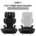 Diono Connect3 RXT 2-in-1 High Back Booster, Slim Fit 3-Across in Many Mid-Sized Sedans and SUVs, for Children from 40-120 lbs., Lightweight with Latch, Black Storm, MFD 04/13/2025