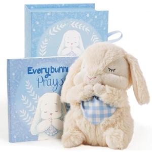 Tickle & Main Everybunny Prays - The Praying Musical Toy - Baptism & Christening Gifts for Boys, Babies & Toddlers on Easter & Christening (Blue, 7 in) - Baptism Gifts for Girl - Bunny Stuffed Animal
