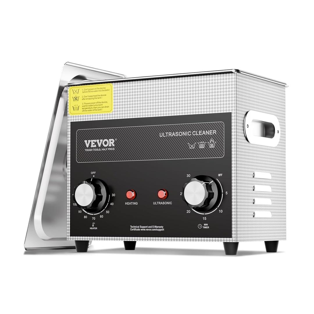 VEVOR 3L Sonic Cleaner with Heater Timer & Basket, Professional Digital Sonic Cavitation Machine, 120W Cleaning Machine for Watch Instruments, Glasses, Coin, Metal Parts, Tool