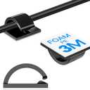 120Pcs Adhesive Cable Clips, Black Small, Cord Holder, Cord Clips for Dash cam, Ethernet Cable, Christmas Lights, USB, Phone Chargers, The Wall, Desk, nightstand, Car