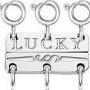 Dailyacc Lucky Necklace Layering Clasp 18K Gold and Silver Strong Multiple Necklace Clasps for Layered Look Separator (Triple - Silver (3pcs))