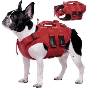 Kuoser Dog Life Jacket High Flotation, Reflective Dogs Life Vest for Swimming Boating, Adjustable Small Medium Large Dog lifejacket, Lightweight Dogs Life Preserver Rescue Handle Spring Summer Pool XS