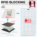 TUCCH Case Wallet for iPhone 14 Pro 5G, [RFID Blocking] 4 Card Holder Stand [Shockproof TPU Interior Case] PU Leather Magnetic Protective Flip Cover Compatible with iPhone 14 Pro 6.1" 2022, White
