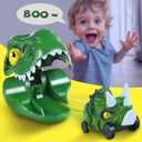 2 x iPlay, iLearn Kids Dinosaur Cars Launcher Toys Set, Boys Dino Ejecting Vehicle Playset, Toddlers Mini Push Go Catapult, Press to Launch, Cool Birthday Gifts Party Favors for 3 4 5 6 Years Old Children