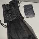 Women's Halloween Swan Cosplay Skirt Sets Ruffled Tulle Swan-Themed Costume Matching Top Elegant Spooky Outfits, M