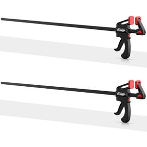 36" Bar Clamps for Woodworking 2-Pack, One-Handed Clamp/Spreader with 2.7 Inch Throat, Light-Duty Quick-Change F Clamp with 130 LBS Load Limit, Ideal for Woodworking/Carpentry/Home Improvement