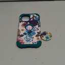 Hocase for iPhone 15 Case, Heavy Duty Shockproof Protection Soft Silicone Rubber Bumper+Hard Plastic Hybrid Protective Case for iPhone 15 (6.1" Display) 2023 - Teal Flowers