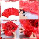 ForraFun 50 Set Valentine Plant Pot Covers Floral Cellophane Wrap Paper Sheets with 15 Bow Decorative Plant Sleeve for Home Flower Pot DIY Decor (Red)