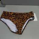 COCOPEAR Mid Rise Bathing Suit Bottoms for Women Ruched Tummy Control Swim Bottoms Full Coverage Bikini Bottoms for Women M