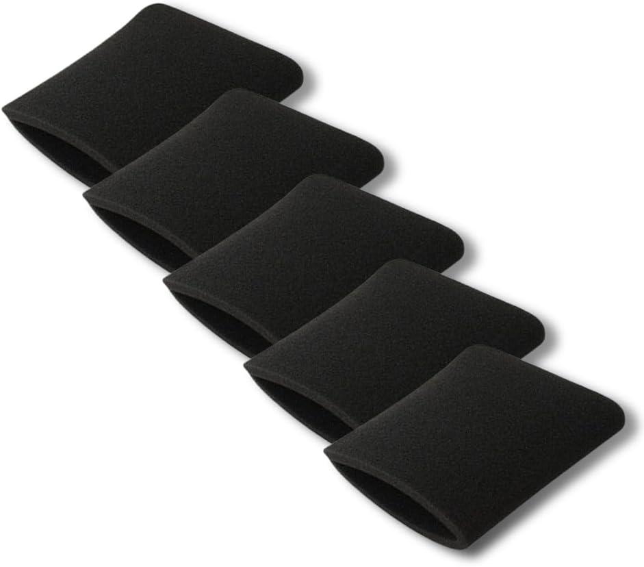 SpaceTent 5 Pack VFF21 Foam Filters for Most Vacmaster 2.5 to 5 Gallon Wet/Dry Vacs, Armor All 2.5 Gallon Vacs AA255, AA256, VOM205P 0901 and 4 Gallon Vac VO408S 0901. Replacement Foam Sleeve.
