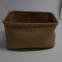 Home Decor Seagrass Storage Baskets Rectangular Wicker Storage Basket Snack Storage Bins Woven Basket Bins Rattan Storage Organizer for Shelf Storage Bins
 15x9 inch