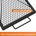 onlyfire Fire Pit Grill Grate, Heavy-Duty Steel Cooking Grate with X-Marks Design for Outdoor BBQ, Camping, Group Gatherings - 32 X 15