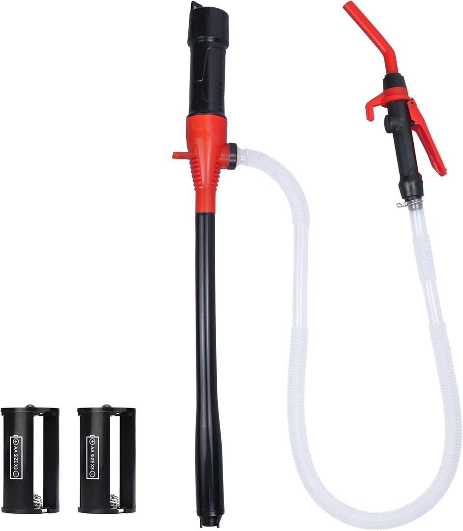 Portable Electric Siphon Pump for Gas and Diesel, Battery Operated Fuel Transfer Pump, 3.5GPM Flow, Oil Extractor 1/2" Discharge Tube, 35.4" Long- Ideal Gasoline Transfer Pump