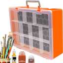 1set Model Paint Organizer with 60 Holes (Diameter 32.5mm) Pigment Bottle Storage Suitcase Dual-layer Portable Box SN03S Miniature Paint Storage
