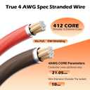 4 Gauge AWG Power/Ground Wire Cable 10 Ft Black+10 Ft Red, High Power Shielded CCA Soft Automotive Welding Battery Wiring Kit,for Car Audio Amp Speaker RV Trailer Marine Solar+ Lugs&Heat Shrink Tubes