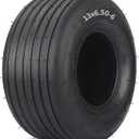 GICOOL 13x6.50-6 Tubeless Lawn Mower Tire, Riding Lawnmower Straight Rib Tread, 4 Ply