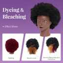 100% African Mannequin Head Human Hair,4C Afro Curly Cosmetology Manican Manikin Doll Head with 47 Mannequin Head Stand,Table Calmp,Braiding Set for Display Practice Braiding Styling Training, Blac