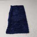 Kevin Textile Soft Plush 12x24 Inch Lumbar Pillow Cover 1 Pack, Luxury Fluffy Faux Fur Striped Flannel Rectangle Cushion Case for Couch Sofa Chair Bed Home Decor, Navy Blue