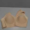 OEAK Womens Jelly Bras No Underwire Seamless Full Coverage Support Lift Pull on Bralette Comfort Everyday Sports Tshirt Bra (Beige, L)
