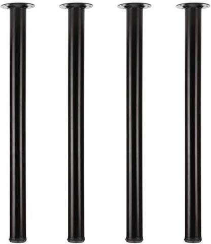 Table Legs with 1" Leveling Adjustment for DIY Office Desk, Workbench, Dining Table, Set of 4 (Black)