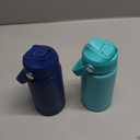 Kerilyn 12oz Kids Water Bottle 2 Pack, Stainless Steel Insulated Water Bottle Bulk, Toddler Cups with Straws Leak-Proof, Kids Water Bottles for School Boys Girls, BPA Free, Blue+Green 2 Piece Set