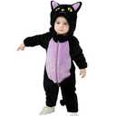 Dcohmch Toddler Baby Black Cat Costume Cute Hooded Jumpsuit Zipper Snowsuit Infant Boy Girl Warm Winter Clothes 0-3T (Black, 3-4 t)