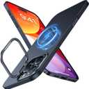 TORRAS Magnetic Slim Fit for iPhone 16 Pro Max Case with Stand, Ultra-Thin 16 Pro Max Phone Case Compatible with MagSafe, Built-in Stash Stand, Light Anti-Scratch Matte Hard PC 6.9 inch, Black