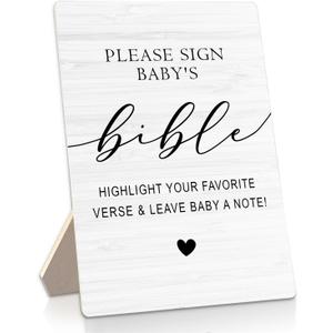 2 x Baby Shower Wooden Signs - Baby Shower Sign, Please Sign Table Decoration, 5x7inch