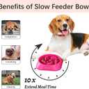 MateeyLife Slow Feeder Dog Bowls 2PCS, Anti-Choking Puzzle Dog Food Bowls, Anti-Slip Interactive Feeding Slow Down Eating, Bloat Stop Maze Dishes for Medium Breeds Pink&Purple
